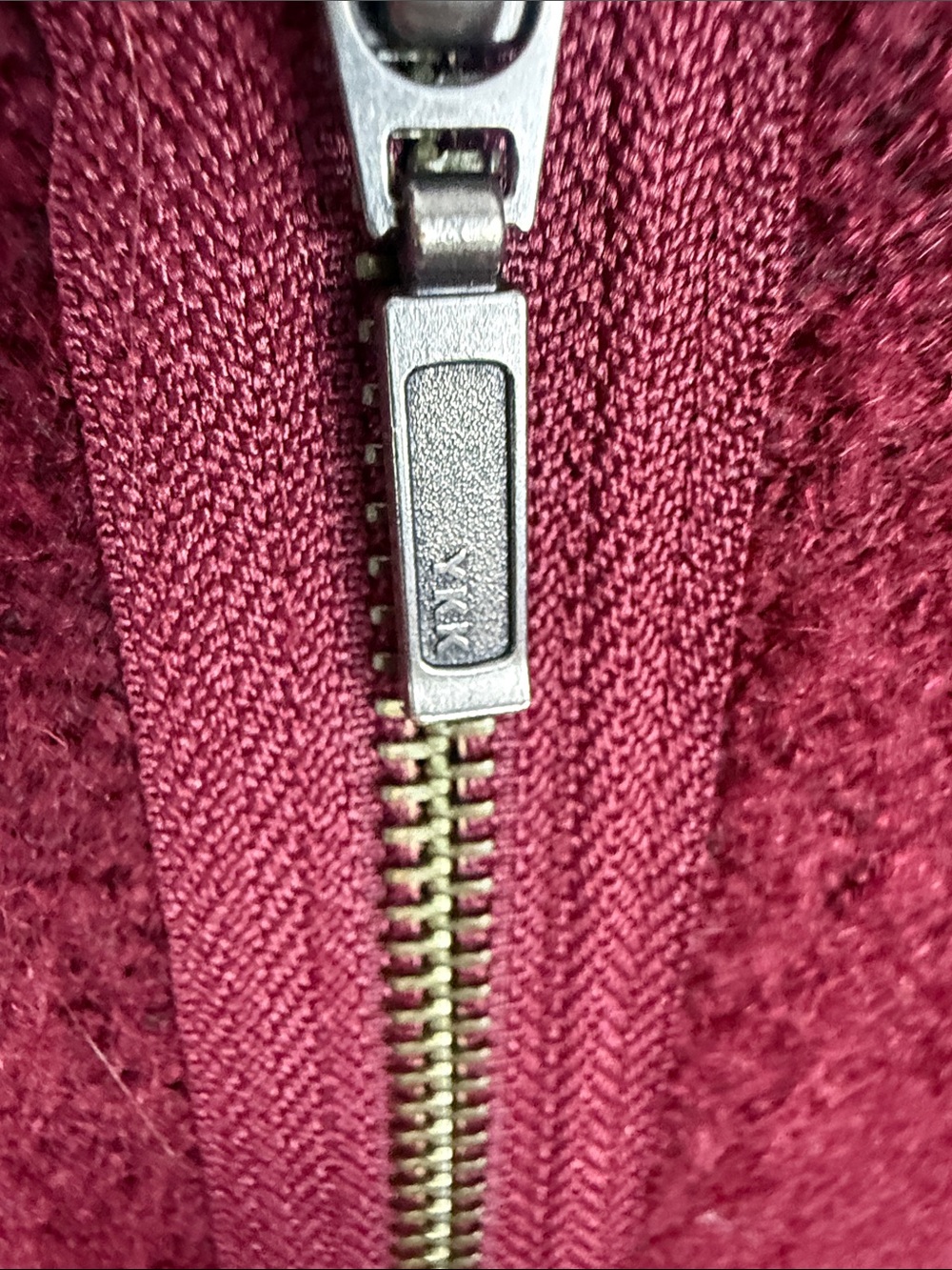 Tahari Asymmetric Zip Wool Blend Cardigan Coat Sweater Burgundy Red L - Picture 8 of 12
